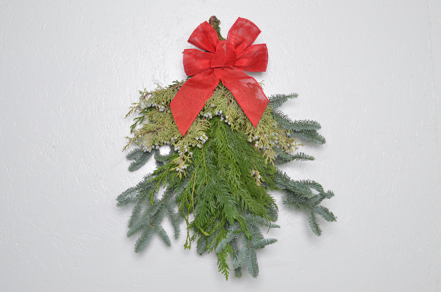 Door Swag w/ Natural Pinecones, Juniper, Incense Cedar, and Red Berries